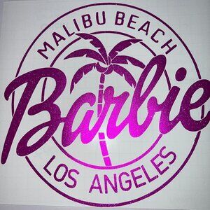 BARBIE Glitter Decal Purple XL 10"x10" Sticker Permanent Vinyl